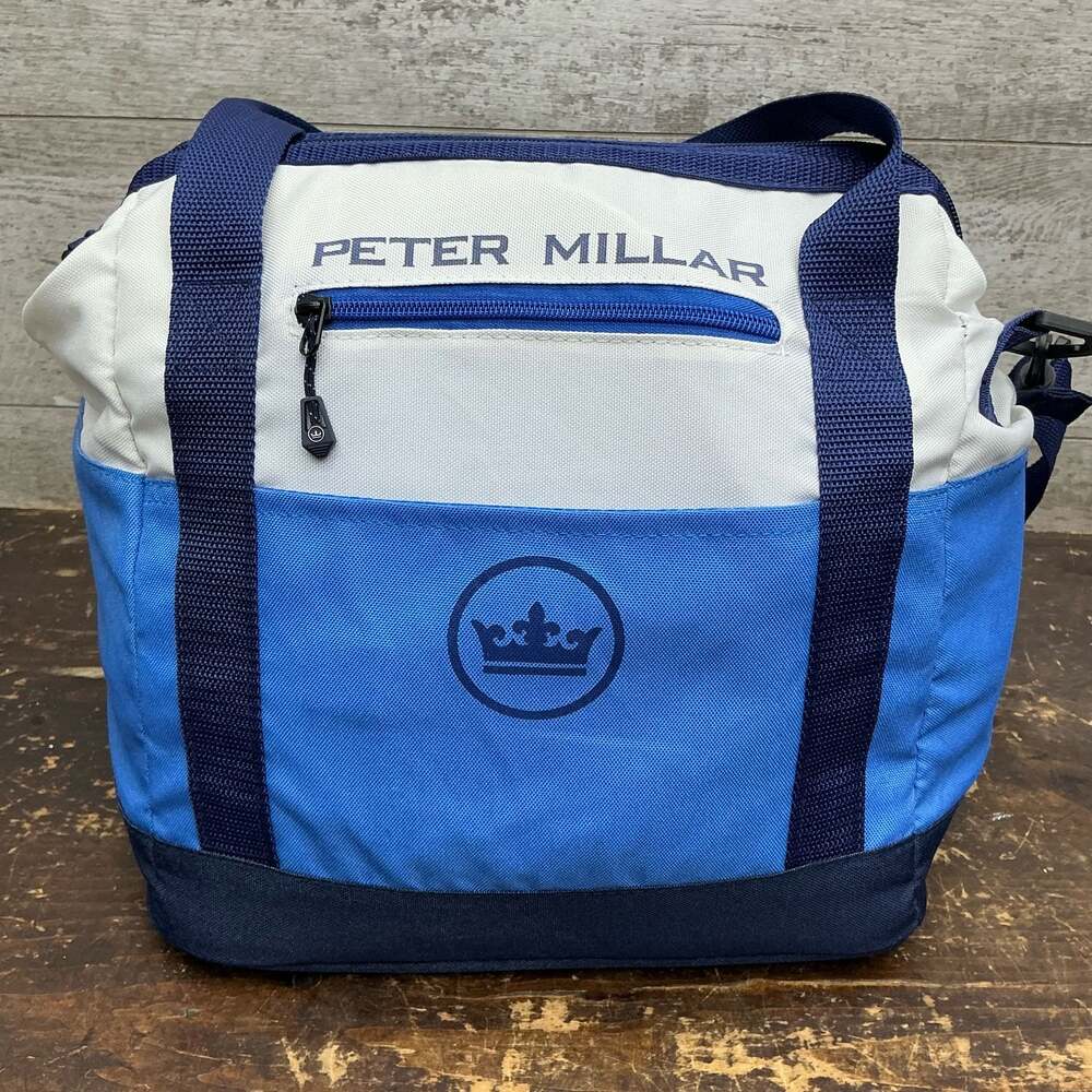 Peter Millar Crown Logo Insulated Cooler Bag Blue White
